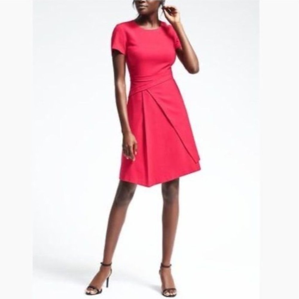 Banana Republic Linen Blend Heart Throb Wrap Dress TALL